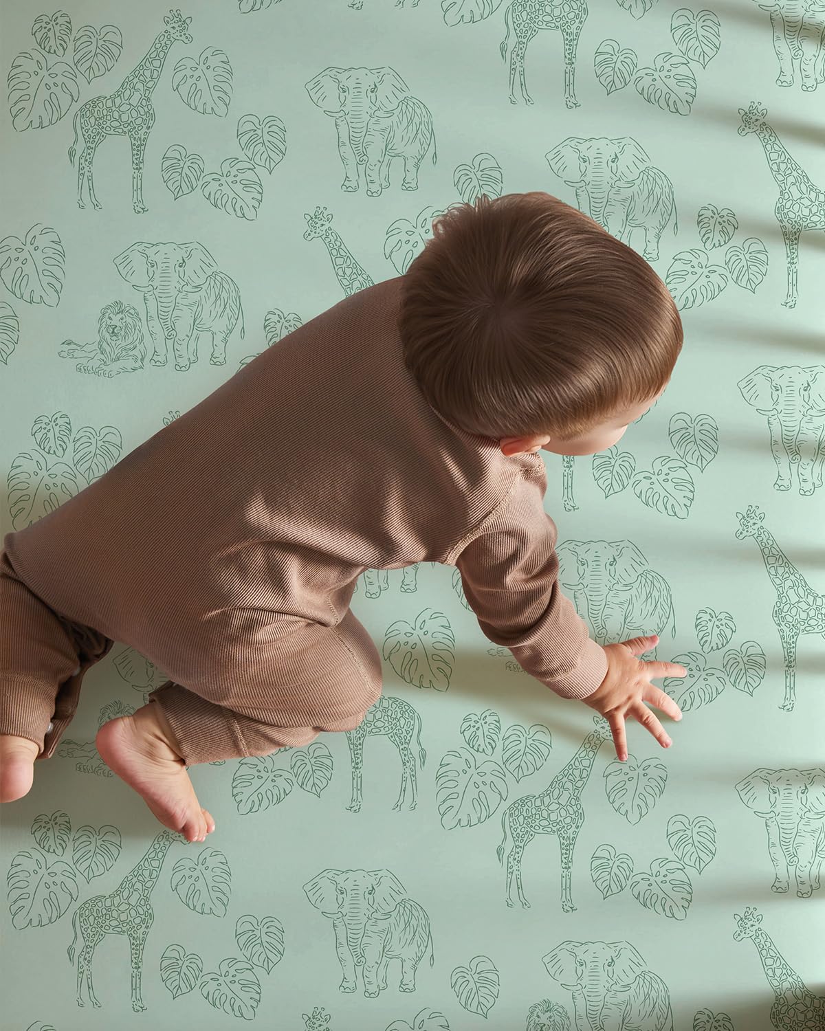 Pack and Play Sheets Fitted 3 Pack, Mini Crib Sheets for Pack N Play Mattress Stretchy Portable Playard Sheets, Soft Breathable Green & Blue Dinosaur