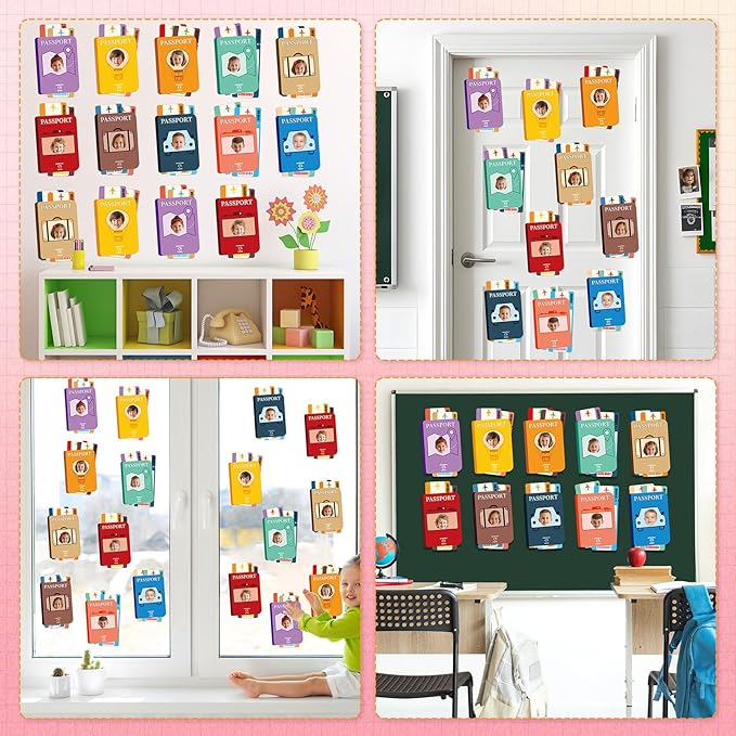 60pcs Passport DIY Cutouts Passport Bulletin Board Decoration Set World Travel