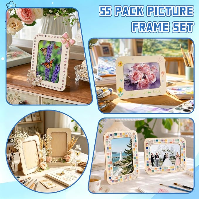 VOKOY 55 Pack Wooden Picture Frames