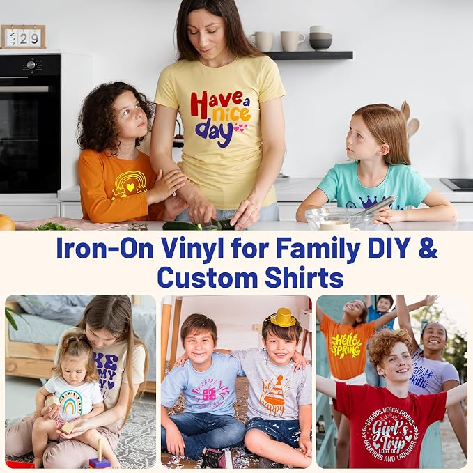 TECKWRAP Heat Transfer Vinyl for T-Shirts 20 PCS 10"x12" Easy Cut & Weed | 19