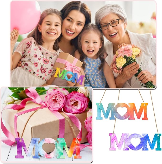 Mum 30Pcs Unfinished Wooden Mother's Day Gift Ornaments DIY Craft Mother