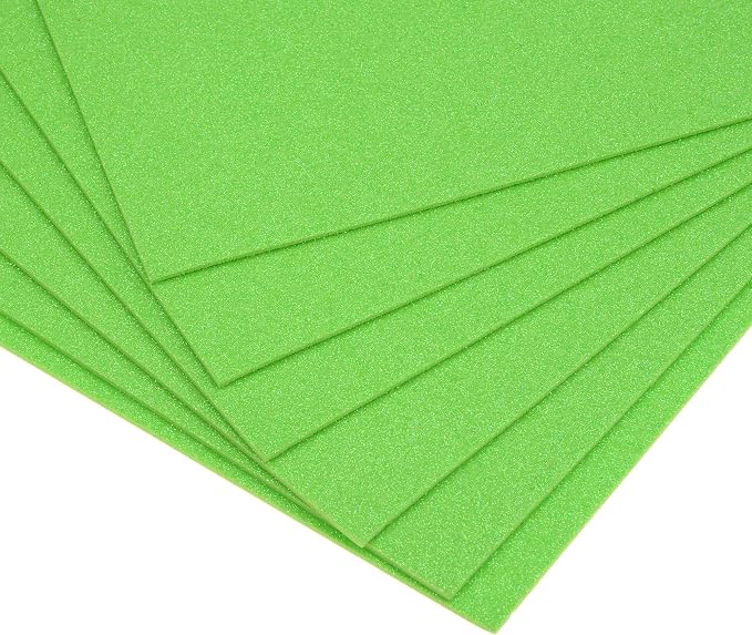uxcell Green Shiny EVA Foam Sheets 11 x 8 Inch 2mm Thick