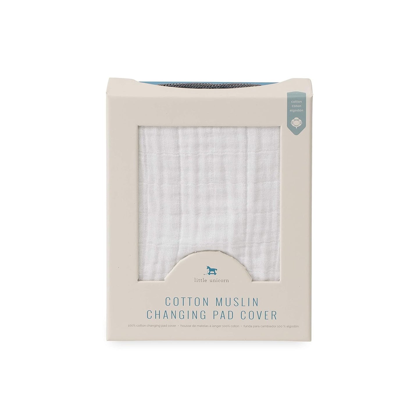 Little Unicorn Premium Changing Pad Cover | Extra Soft & Breathable Muslin Fabric (White)
