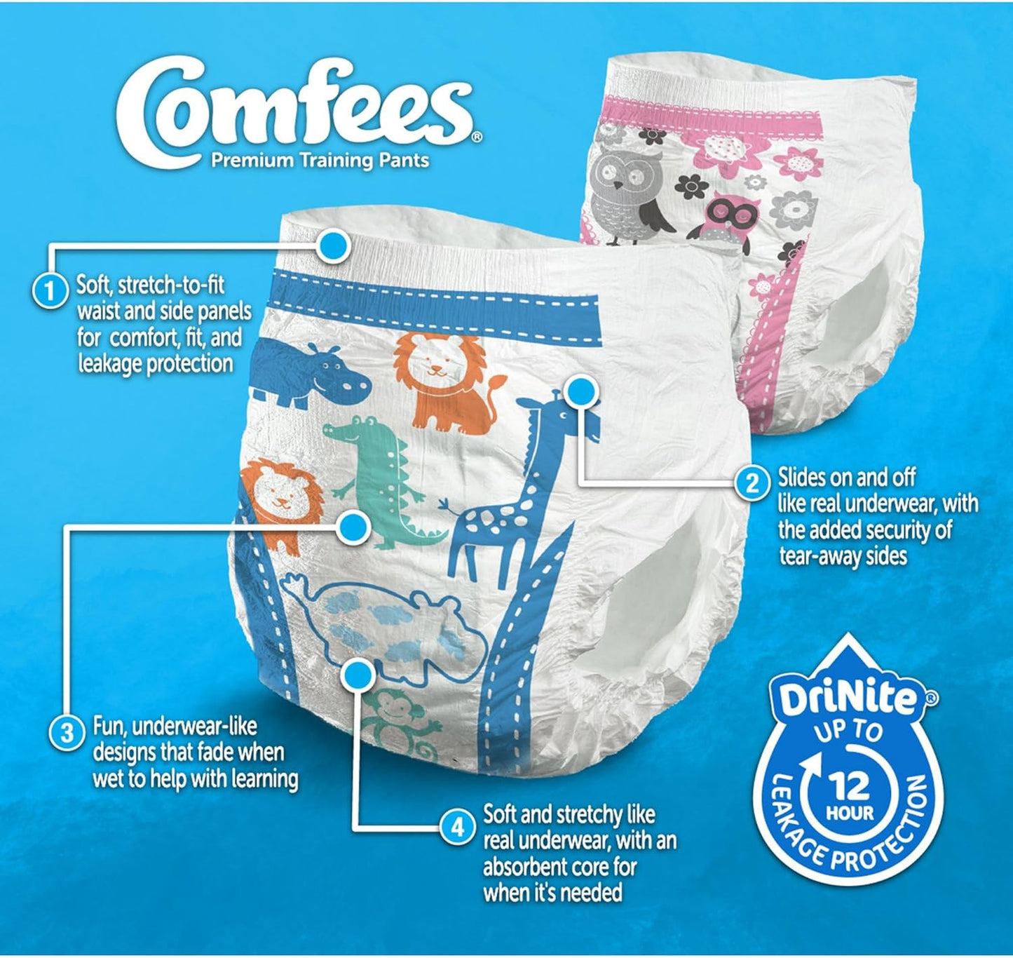 Comfees Training Diaper Pants for Girls, JB S2 6/26, 26 Count