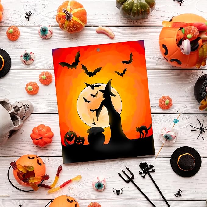 COCHIE 10PCS Large Halloween Unfinished Wood Crafts to Paint