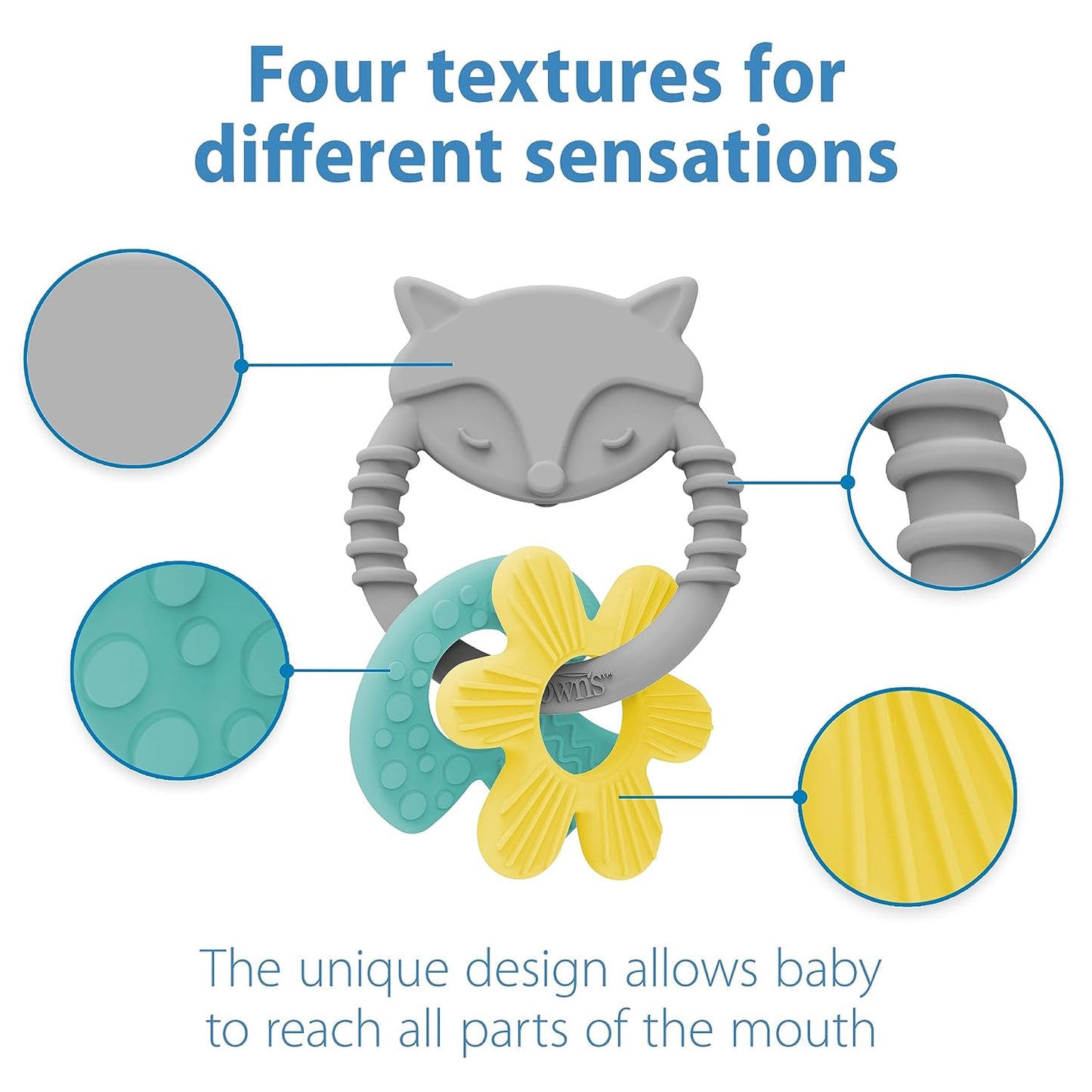 Dr. Brown’s Learning Loop Silicone Ring Teether, Fox - 3m+