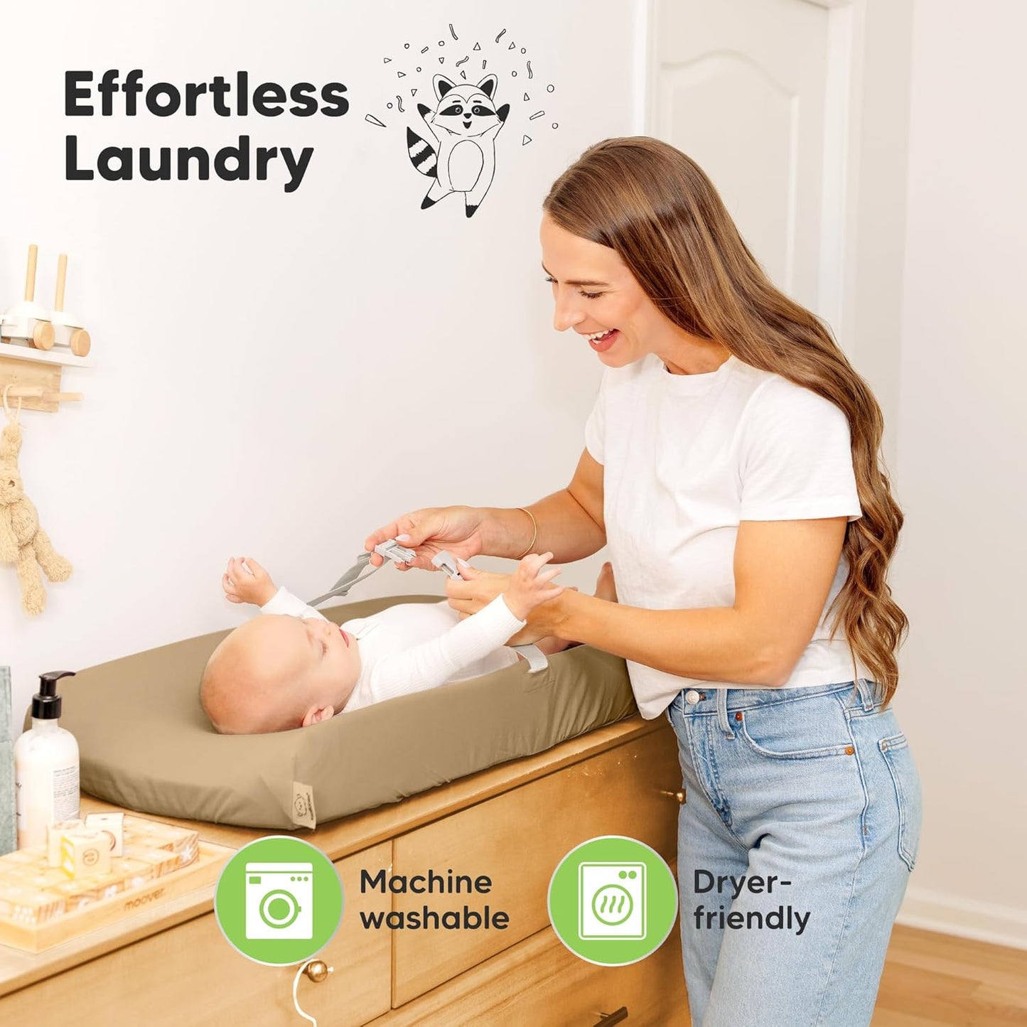 2-Pack Baby Changing Pad Cover for Girl, Boy - 32x16 Soft Viscose Derived from Bamboo Baby Diaper Changing Table Pad Cover Sheets, Neutral, Snug Fit Nursery Diaper Change Sheets (Pecan)