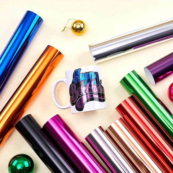 Tintnut Holographic Permanent Vinyl Metallic Adhesive Vinyl 10 Pcs 12x12in |
