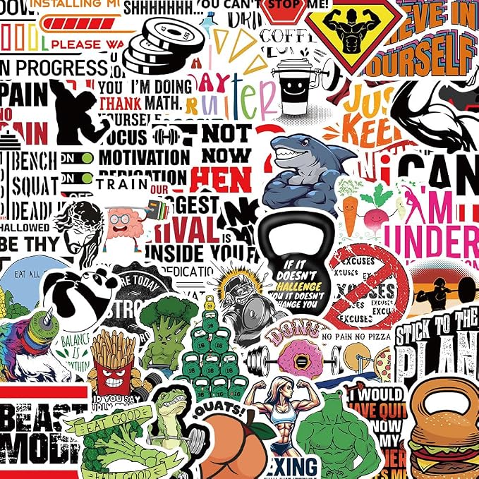 Inspirational Fitness Stickers Bulk