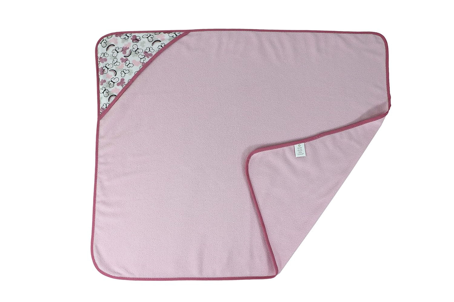 Cudlie Buttons & Stitches Baby Girl 3 Pack Rolled/Carded Hooded Towels in Butterfly Polka Print (GS71727)