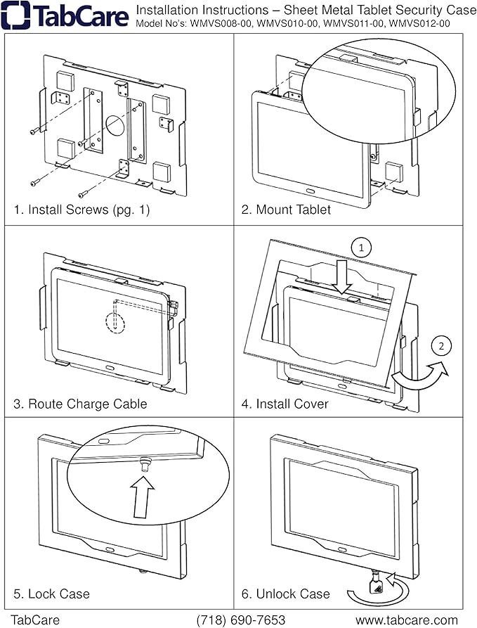 TABcare Locking Security Metal Case for iPad Mini Used as Kiosk, POS, Store, Show Display (Black, iPad Mini 1/2/3)