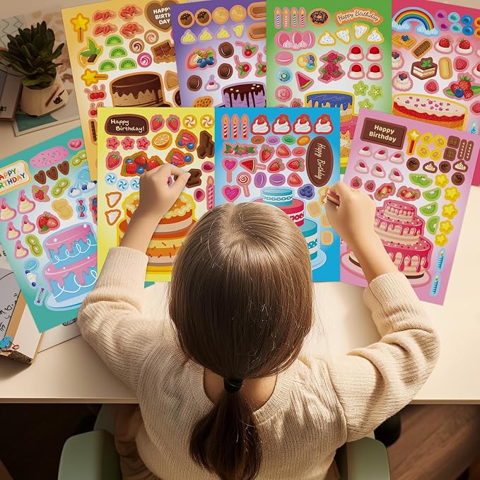 32 Sheets Create Cake of Dreams Stickers, Make Your Own Cake Stickers
