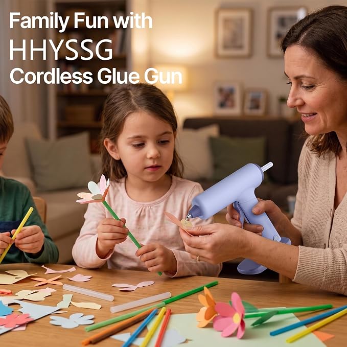 Cordless Hot Glue Gun Kit USB-C Rechargeable Magnetic Mount Base