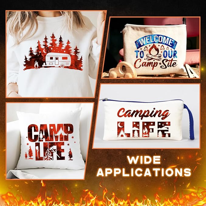 Tintnut Red Black Flame Heat Transfer Vinyl, stretch washable, suitable