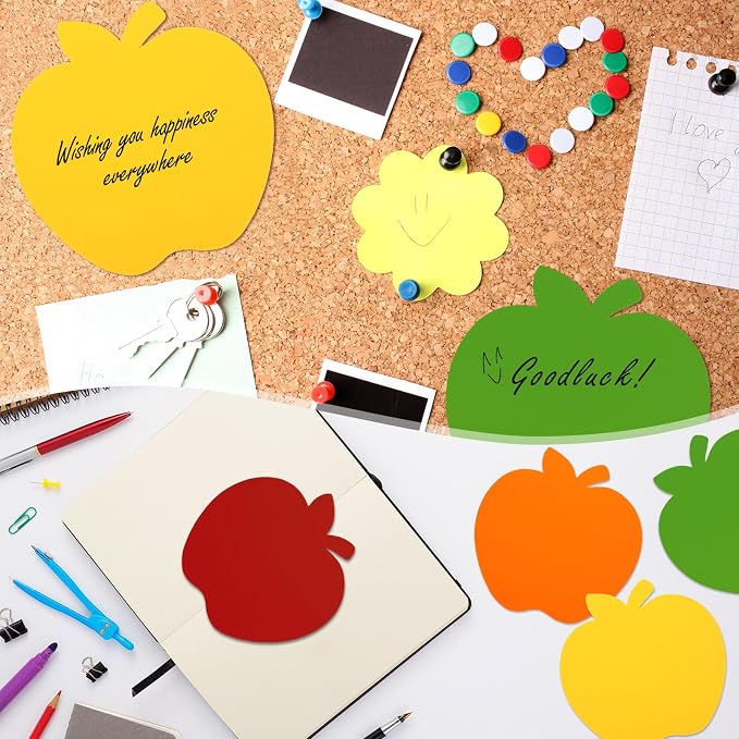 Ireer 48 Pcs Large Foam Apple Cutouts 6 Inch Colorful Apple Shapes Bulletin