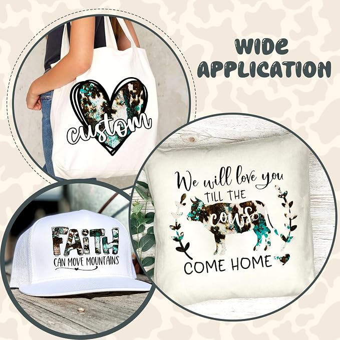 Tintnut Turquoise Cowhide Heat Transfer Vinyl, easy cut & weed, stretch washable