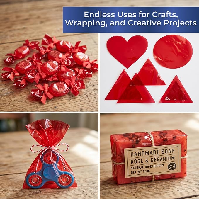 FIESTA WRAPS Red Cellophane Sheets 150-Pack