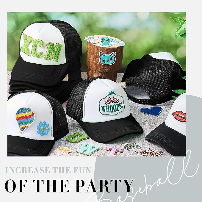 Hercicy 12 Pack DIY Trucker Hats Kit, Sublimation Blank Baseball Caps