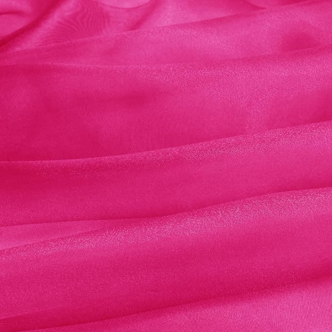 VACVELT Hot Pink Sheer Organza Fabric by The Yard 60" Wide | Semi-Transparent
