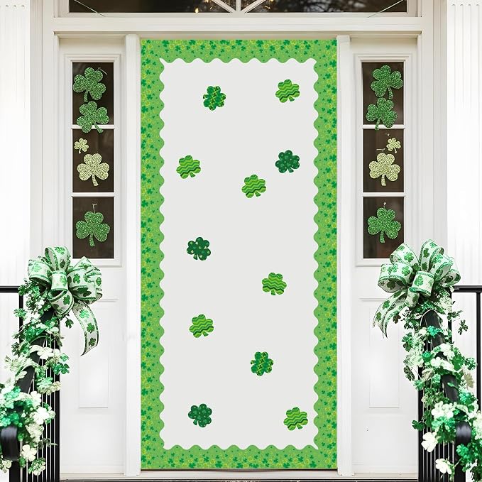 69 Feet St Patricks Day Bulletin Board Borders Lucky Green Shamrock Clover