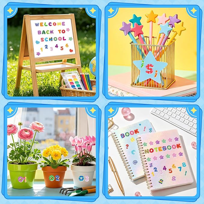 640 PCS Foam Letter Stickers for Kids Crafts, 3D Puffy Colorful Alphabet ABC