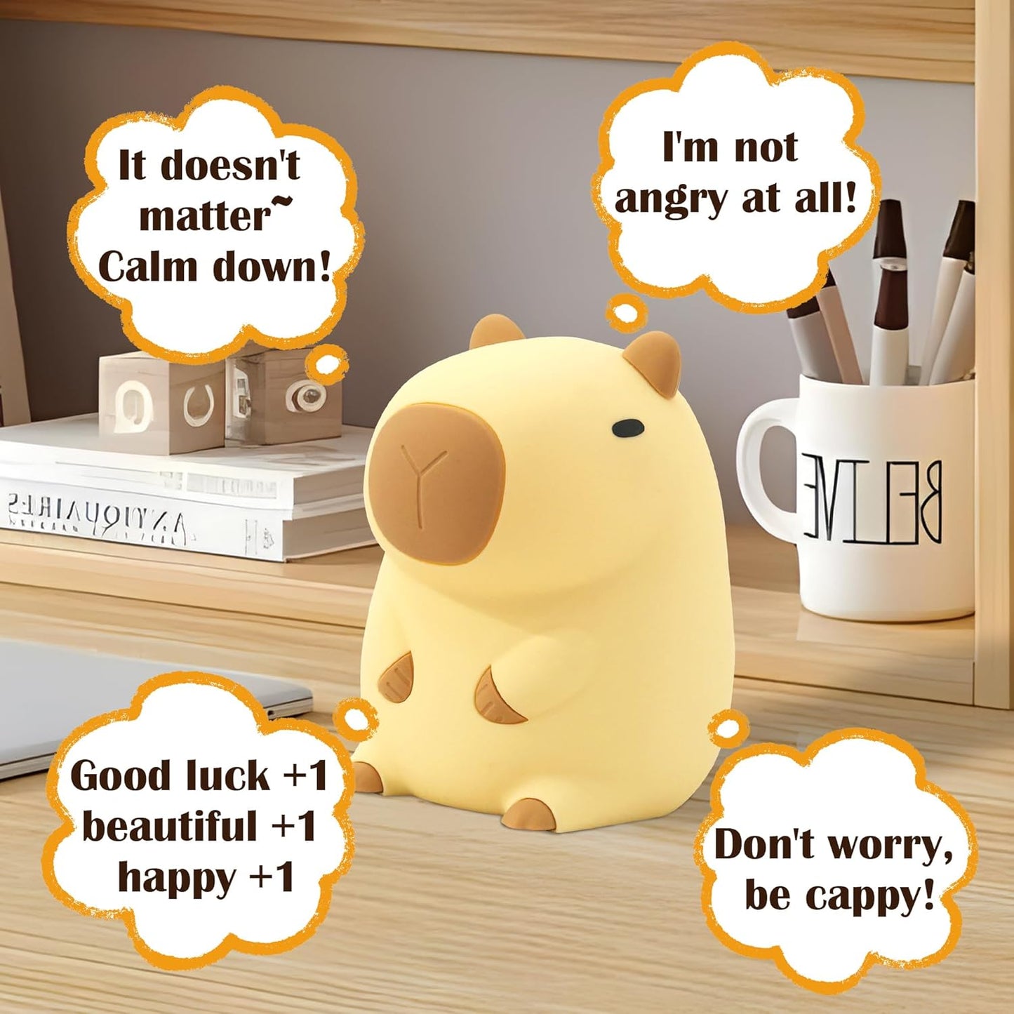 Capybara Night Light, Mothers Day Gifts, Cute Squishy Nursery Animal Silicone Night Lamp with Rechargeable & Timer & Dimmer, Capybaras Gifts for Mother, Father, Women, Girls, Boys