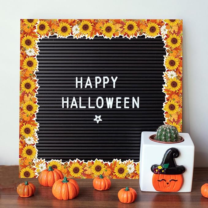 68.9 Feet Sunflower Maple Leaves Pumpkins Theme Bulletin Board Borders