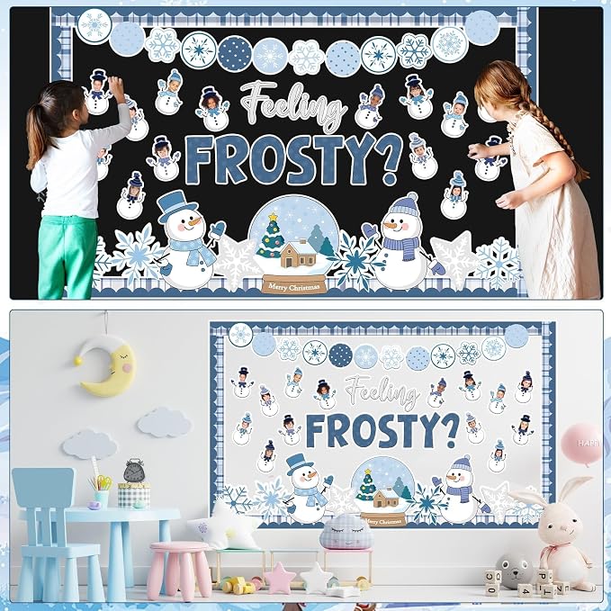 Justforjoyful Winter Bulletin Board Decoration Winter Snowman Cutouts DIY Photo