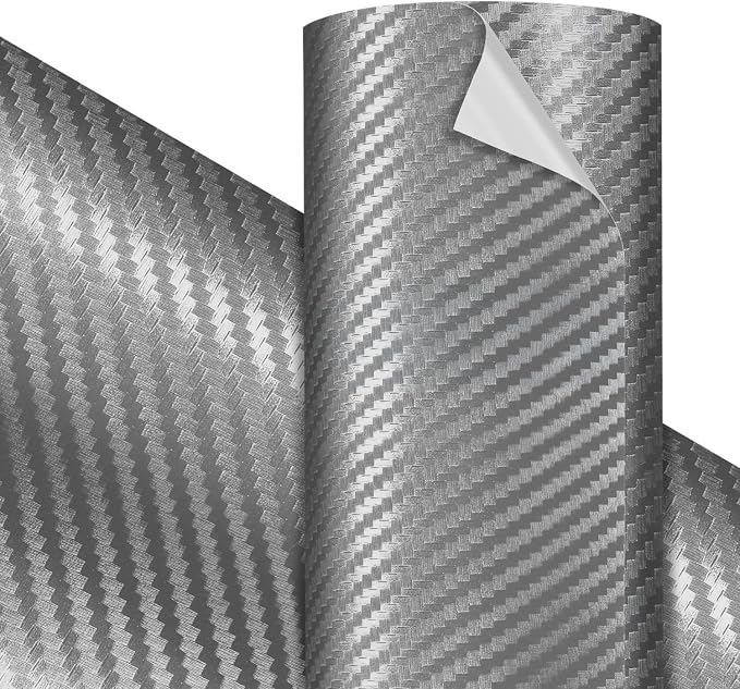 VViViD Premium Aluminum Grey Carbon Craft Vinyl Roll 1ft x 5ft – Bubble-Free