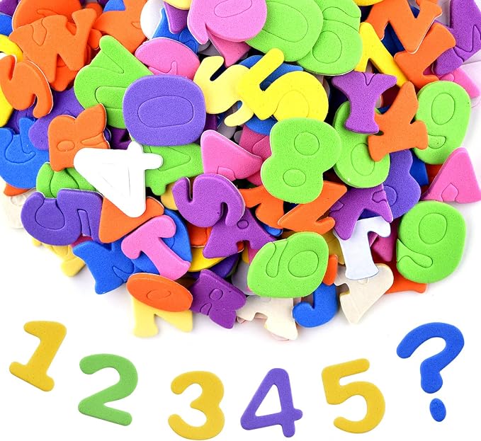Coopay Self-Adhesive Foam Letter Alphabet Number Stickers Assorted Colors