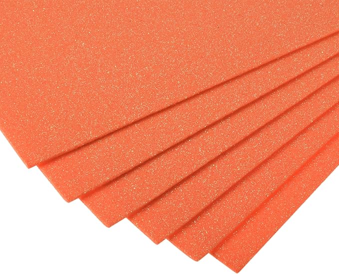 uxcell Orange Shiny EVA Foam Sheets 11 x 8 Inch 2mm Thick