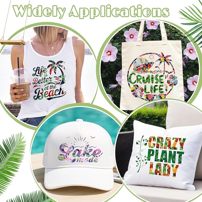 Tintnut Tropical Floral Heat Transfer Vinyl, easy cut & weed, stretch washable