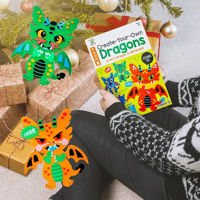 VKPI 4 Pieces EVA Foam Art Crafts Gift Kit, Creative Make Your Own Dragon