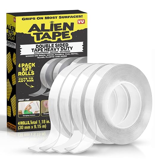 ALIEN TAPE Heavy Duty Double Sided Tape, Nano Tape, Feet Clear Adhesive Tape