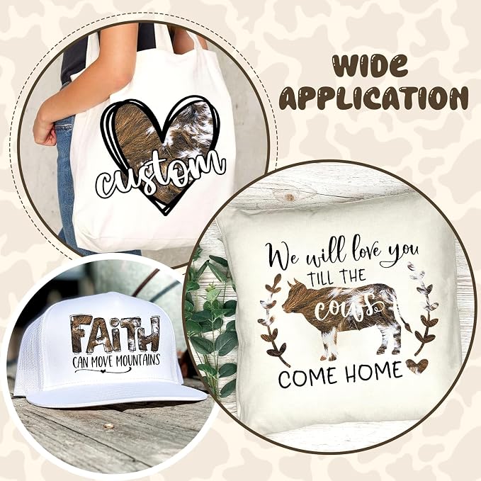 Tintnut Brown Cowhide Heat Transfer Vinyl, easy cut & weed, stretch washable