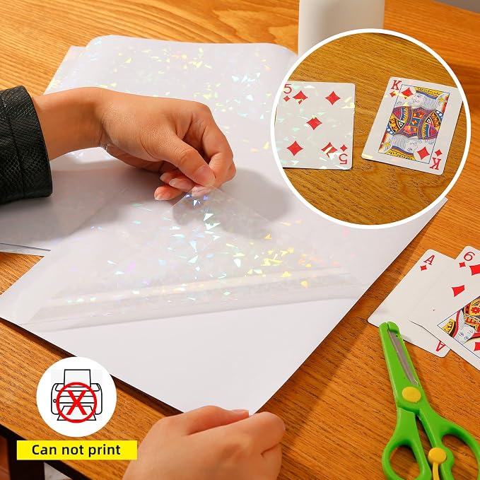 36 Sheets Holographic Laminate Sheets Clear Self Adhesive Sticker Paper |