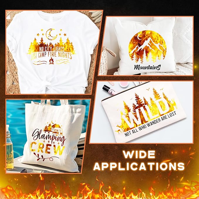Tintnut Yellow Flame Heat Transfer Vinyl, stretch washable, suitable
