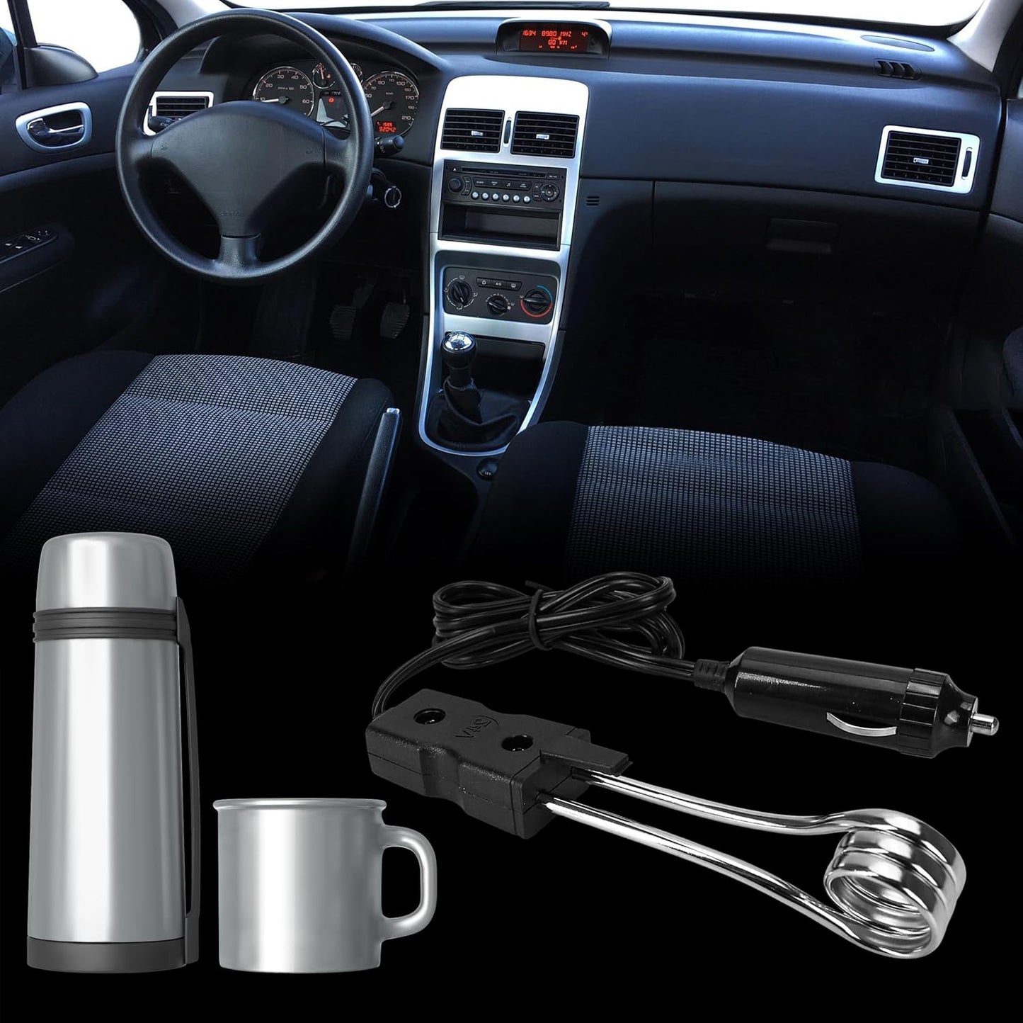 24V Portable Car Immersion Heater Auto Cup Mug Water Heater Kettle Tea Coffee Warmer Soup Drinks Electric Heater