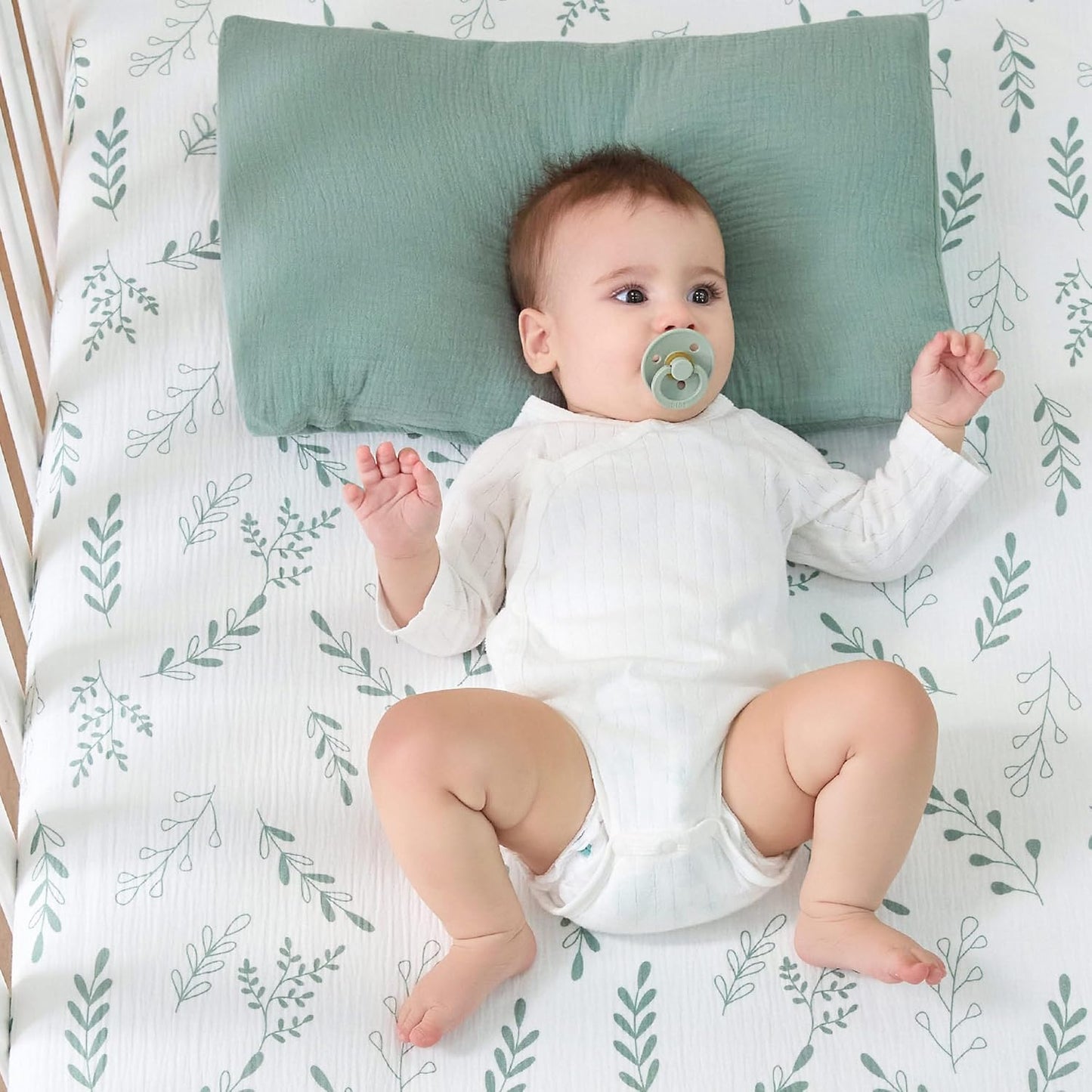 JELLYMONI 4 Pack Muslin Toddler Pillowcase for 13x18 Pillow, 100% Cotton Baby Pillow Case Cover for Bed, Toddler Cot and Travel, Soft & Breathable Baby Kids Envelope Pillowcase, No Pillow