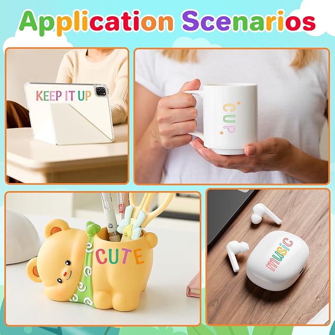 Letter Stickers 0.5 inch, Self-Adhesive Vinyl Waterproof ABC Letter Stickers