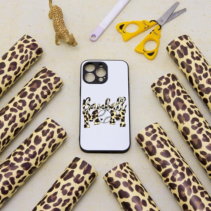 Tintnut Leopard Permanent Vinyl 8 Pcs 12x10in Yellow Spots Adhesive Vinyl |