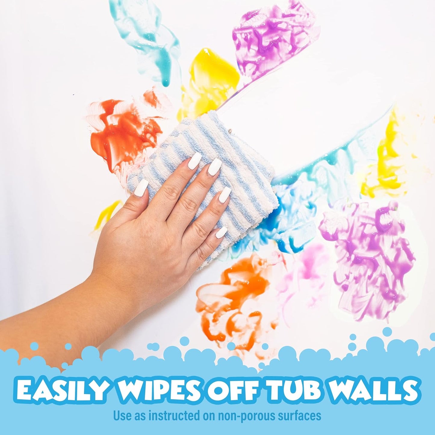 Tub Works® Bath Paint Soap Bath Toy, Fun Colors 6 Pack | Non-Toxic | Washable Bathtub Paint for Finger Painting on Tub Walls | Ideal Toddler Bath Toys for Creative Play | Easy to Clean, Fun Paint Soap