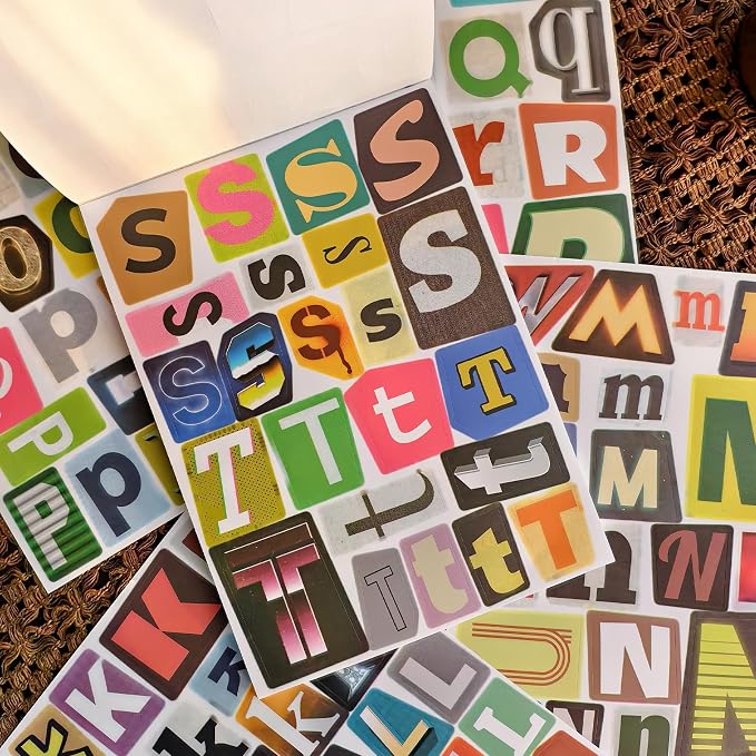 Retro Alphabet Letter Stickers Book