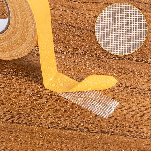 Double Sided Tape, 0.6IN x 66FT Mesh Double Stick Adhesive Tape