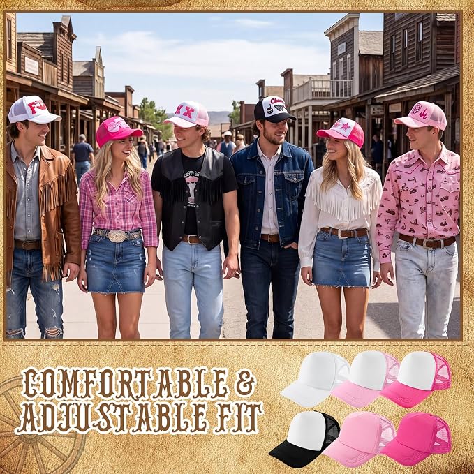 Hercicy DIY Trucker Hats Kit, 12 Pack Sublimation Blank Baseball Caps