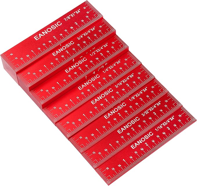 EANOSIC Setup Blocks Height Gauge Set, Bars Include Laser Engraved Size Markings