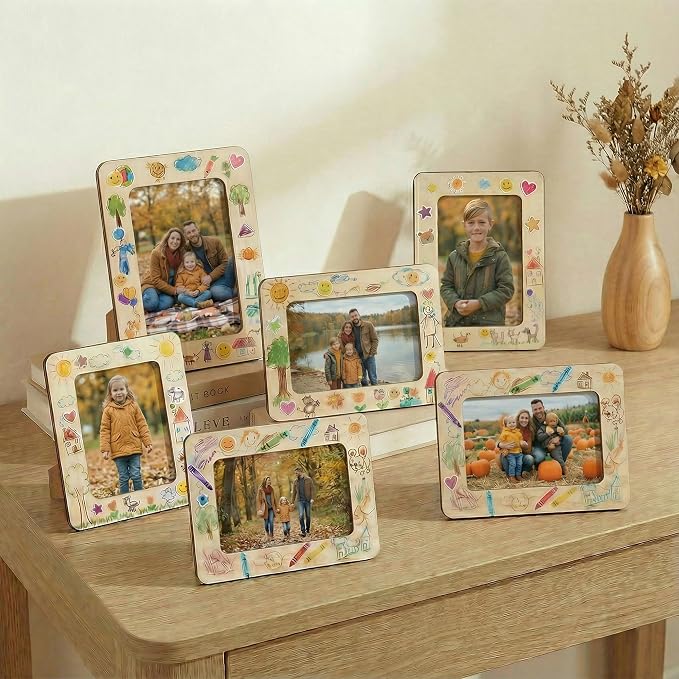 10 Pack Unfinished Wood Picture Frames 4x6 Bulk