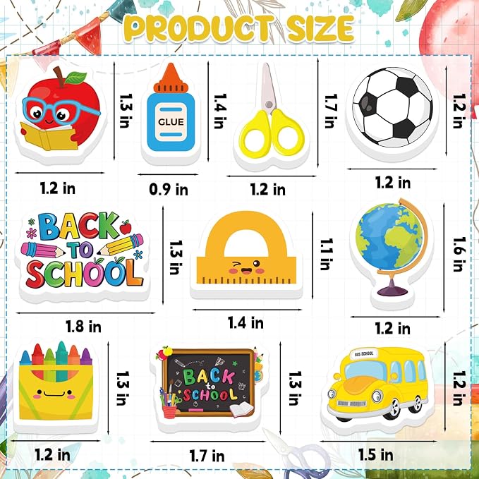 300Pcs Back to School Foam Stickers, Colorful Self-Adhesive First Day of School