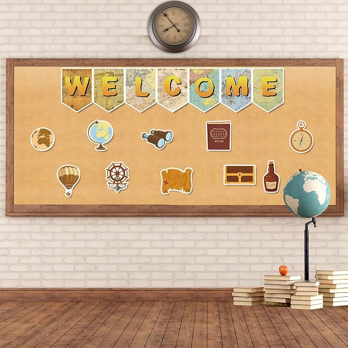 Vintage Parchment Bulletin Board Paper Roll Travel The Map Bulletin Board