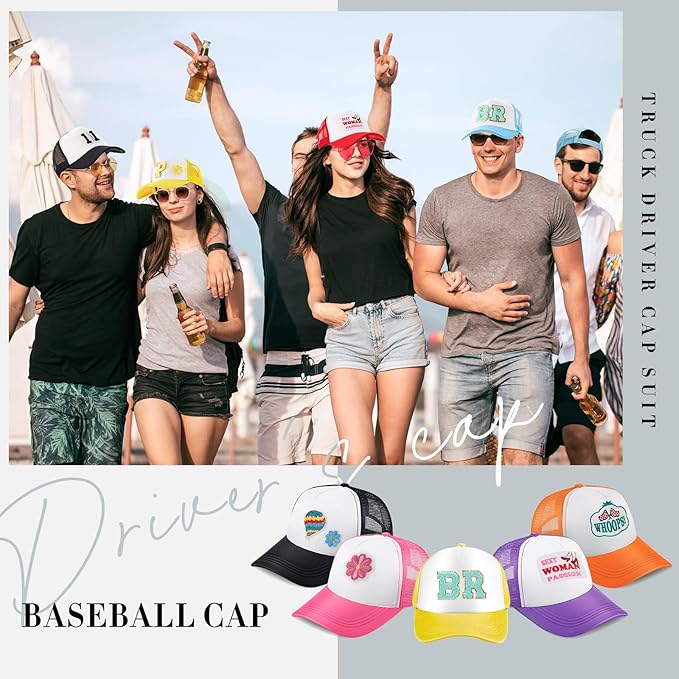 Hercicy 12 DIY Trucker Hats Kit, Sublimation Blank Baseball Caps